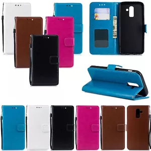 Custodia flip portafoglio per iPhone Galaxy A20E A10E A70 A60 S9 S8 S7 Note 9 8 - Foto 1 di 33