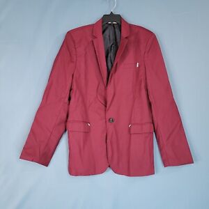 David.Ann Men's 1 Button Sport Coat Blazer Jacket Lined Long Sleeve Red Size L