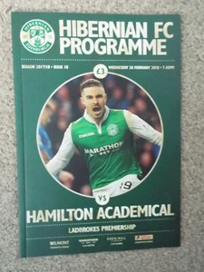 Hibernian (Hibs) v Hamilton Academical - 28/02/2018 - Official Match Programme - Picture 1 of 1