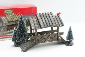 Lemax Wooden Bridge With Trees 2001 Village Collection - Picture 1 of 12