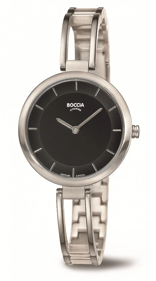 Boccia Titanio 3264-02 Orologio Semi Stanga Vetro Zaffiro Nero/Argento Ø30mm - Immagine 1 di 1
