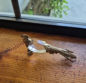 Vintage Metal Pheasant Prism Glass Body PORTUGAL Mini Game Bird Cast-iron - Picture 1 of 20