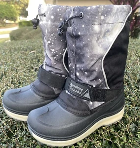 Absolute Canada Snow Boots Kids Size 12 Black Space Galaxy Rubber - Picture 1 of 7