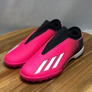 adidas Kids X Speedportal.3 Laceless Turf Soccer Little Kid Pink Black Size 2.5