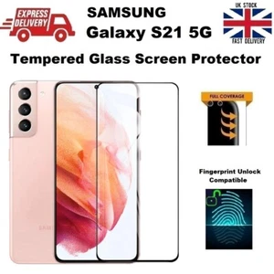 Protezione schermo vetro temperato compatibile impronte digitali colla completa per Samsung S21 - Foto 1 di 12