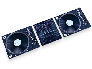 DJ Turntables Record Vinyl Decks Black Fridge Magnet Set + Mixer - Picture 1 of 3