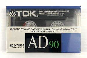 TDK AD 90 Minutes Blank Audio Media Recording Cassette Tape (1988) New & Sealed - Picture 1 of 6
