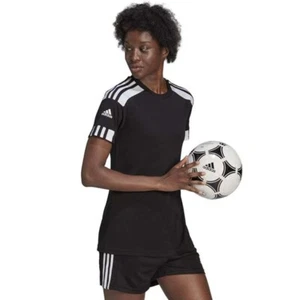 adidas T-Shirt Womens Football Top Squadra Black Teamwear Sports Jersey - Picture 1 of 7