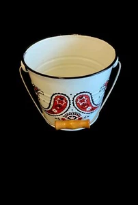Golden Rabbit Emaillegeschirr Eimer Eimer rot Bandana Druck mit Griff 5,5" - Bild 1 von 6