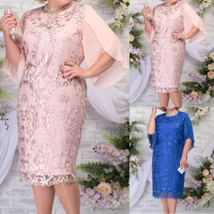 Übergröße Damen Halbarm Abendkleid Elegant Hochzeit Partykleid Cocktailkleid DE - Bild 1 von 12