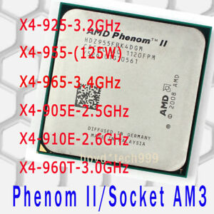 AMD Phenom II X4 925 X4 955 X4 965 X4 905E X4 910E 960T Socket AM3 CPU Processor