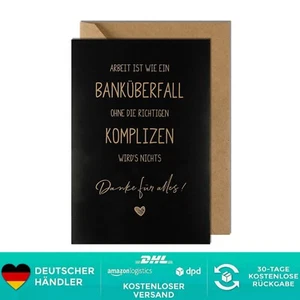 Abschiedskarte Kollegen Lustig Ruhestand Rente Klappkarte mit Umschlag - Bild 1 von 2