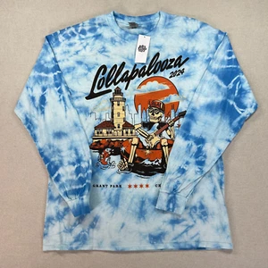 2024 Lollapalooza Gildan Mens L Tie Dye Heavy Cotton Long Sleeve Chicago NEW NWT - Picture 1 of 16