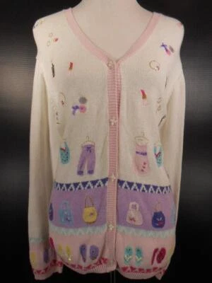 Hermoso cárdigan para mujer XL Nordstrom blanco diseño de moda manga larga con botones Foto 1 de 4