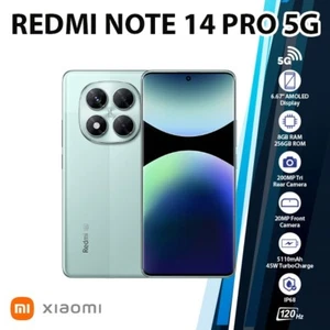 Xiaomi Redmi Note 14 Pro 5G Android Cell Phone (Green/8GB+256GB/Dual SIM) - Picture 1 of 5