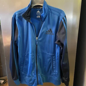 Adidas Men Climalite Medium Jacket  Zip Full Inside Pockets  Blue And Navy Blue - Picture 1 of 10