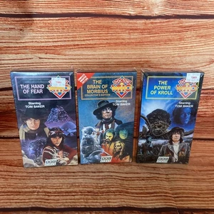 Dr Who VHS Lot - 2 New 1 Used - The Hand Of Fear, Power Of Krull, Brain Of Morb - Picture 1 of 15