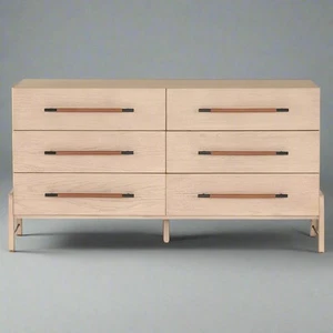 Four Hands Matthew 6 Drawer Modern Classic Brown Wood Dresser Chest MB1-40 - Picture 1 of 4