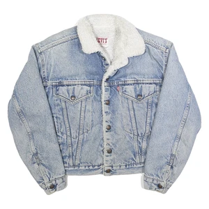 LEVIS Jungen Jeansjacke blau Baumwolle Sherpa Kragen L Knopf uni Classic Fit - Bild 1 von 6