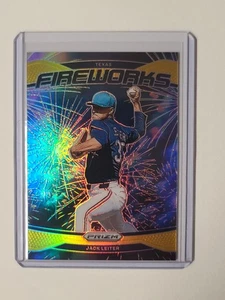 2025 Prizm Baseball Fireworks Jack Leiter #7 Gold Prizm Parallel 5/10 Rangers - Picture 1 of 2
