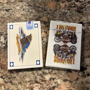 Vintage Hoyle Harley Davidson and Las Vegas Playing Cards Factory Sealed New. - Picture 1 of 10