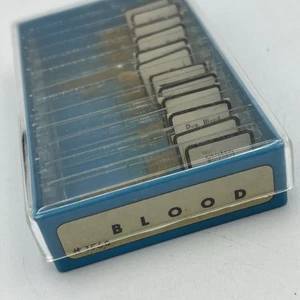 Vtg Tasco Microscope BLOOD Slide Set 1560 Case Japan Complete Halloween  - Picture 1 of 9