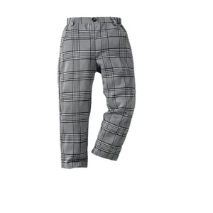 SHEIN Kids Plaid Print Elastic Waist Pants Gray Unisex Size 6Y - Picture 1 of 12