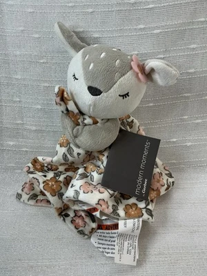 MOMENTOS MODERNOS Ciervo Cervatillo Floral Bebé Lovey Peluche Manta de Seguridad Gerber NUEVO Foto 1 de 4