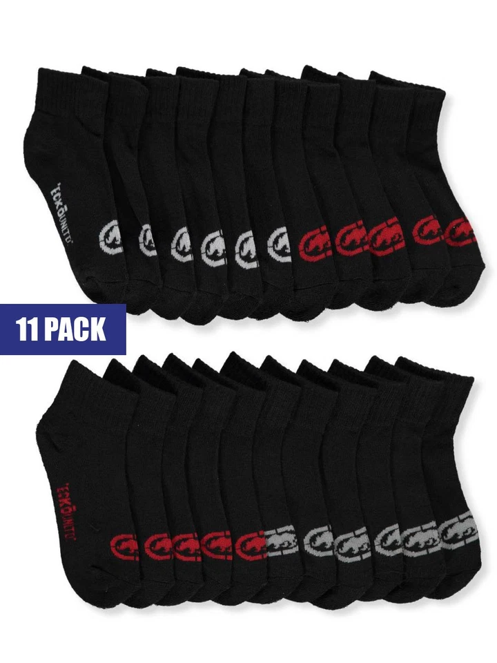 Ecko Unltd. Paquete de 11 calcetines cuarto para niños color: negro talla: 4 - 6,5 Foto 1 de 1