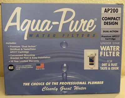 3M Aqua-Pure Under Sink Water Filter System AP200, Full Flow White NIB FREE SHIP - Image 1 of 4