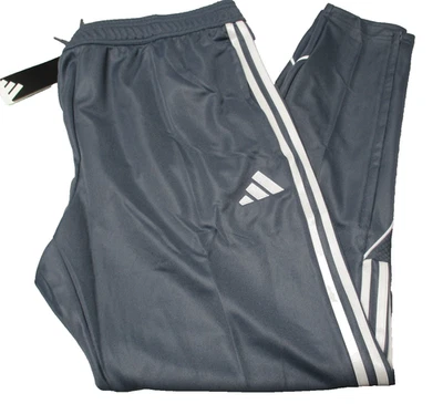 Adidas Tiro 23 Gray Track Pants Mens XL Soccer Tapered Zip Pockets 3 Stripes - Image 1 of 4