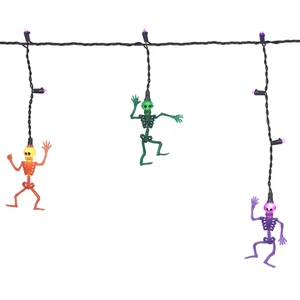 Skeleton Icicle Lights, 10CT, Purple and Warm White LED, 6Ft, Halloween Indoor/O - Picture 1 of 11