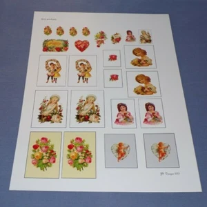 Hoja Impresión Casa de Muñecas Miniatura Hágalo Usted Mismo Amor Parejas Corazón San Valentín Flores 8.5x11 - Imagen 1 de 1