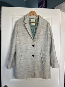 NUMPH hellgraue Wollmischung JACKE MANTEL Gr. UK 12 KRAGEN Anna Style - Bild 1 von 6
