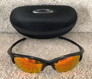 Oakley Half Jacket 1.0 Fire iridium lenses with Oakley hard egg shell case - Picture 1 of 8