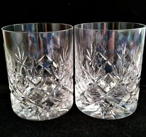 Set of 2 Ceska Crystal Old Fashioned Tradition Glasses Marked