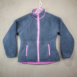 Mountain Hardwear Jacket Womens Large Blue Pink Reversible Fleece Quilted - Picture 1 of 11