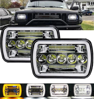 Par de faros LED DRL de haz alto/bajo DRL para Mazda B2200 B2600 B2000 RX-7 GLC 5x7 7x6" Foto 1 de 4