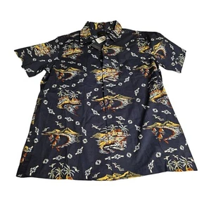 Pendleton Men's Aloha Loop Collar Camp Shirt Blue Tropical Hawaiian Large NWT - Picture 1 of 5