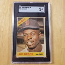 Lou Brock 1966 Topps Venezuelan #125 SGC 1 HOF Venezuela St. Louis Cardinals 