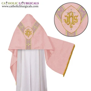 NEW Rose Humeral Veil with IHS embroidery, voile huméral, velo omerale - Imagen 1 de 1