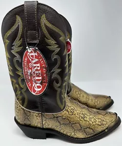 Botas Laredo Western para Hombre Vaquero Monty Imitación Serpiente Dorada Cobre 68068 8.5D - Imagen 1 de 4