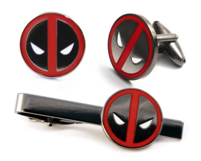Deadpool Tie Clip Tack, abotoaduras X-Men Marvel Comics casamento joias de super-herói - Imagem 1 de 4