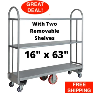 Heavy Duty 16" x 63 Steel Dolly U-Boat Utility Material Cart Platform Hand Truck - Picture 1 of 12