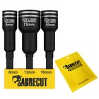 SabreCut Impact Rated Drill Driver Magnetic Nut Socket Bit Set 1/4