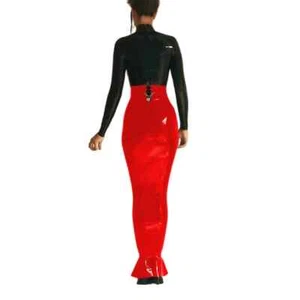 Sissy Hobble Skirts Lockable High Waist Wraps PVC Restricted Long Pencil Skirts - Picture 1 of 10