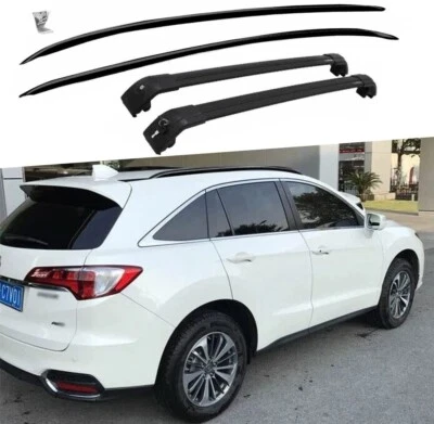 Barra transversal de aluminio plateado para Acura RDX 2012-2018 4 piezas Foto 1 de 4