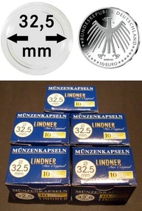LINDNER Münzkapseln Münzenkapseln für 10 + 20 € Euro 32,5mm 50 oder 100 Stück - Bild 1 von 5