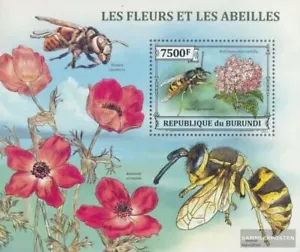 Burundi bloque 382 (completa. edición) nuevo con goma original 2013 flores y abe - Imagen 1 de 1