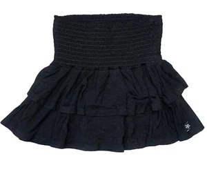 Pixie Lane Girls Black Simply Soft Tiered Smocked Mini Skirt Size 6 - Picture 1 of 3